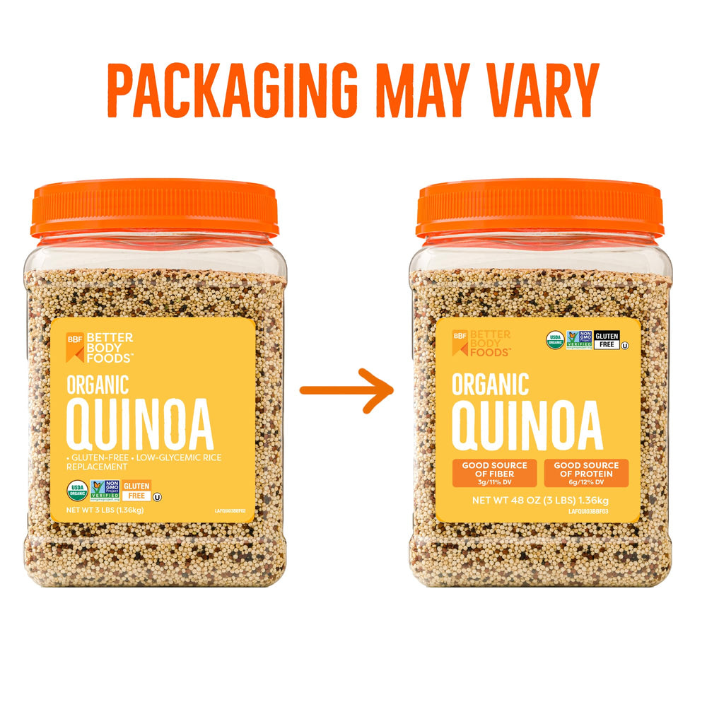 Raw multi-colored quinoa close-up highlighting protein and fiber.