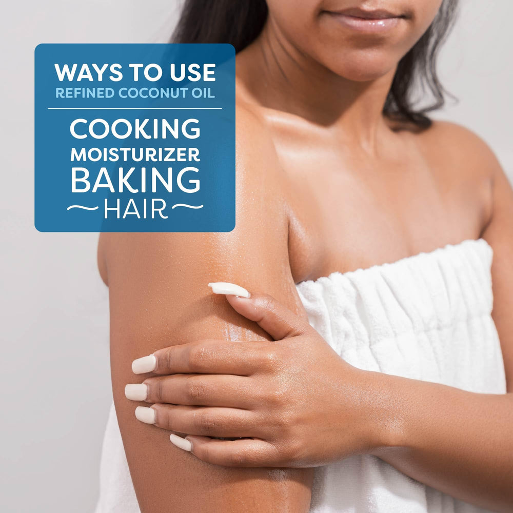 BetterBody Foods refined organic coconut oil high-heat use, smoke point supports searing.