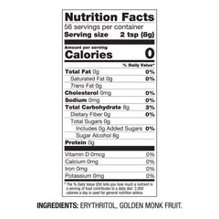 Close-up of BetterBody Foods Golden Monk Fruit Sweetener ingredients blend for 1:1 sugar replacement