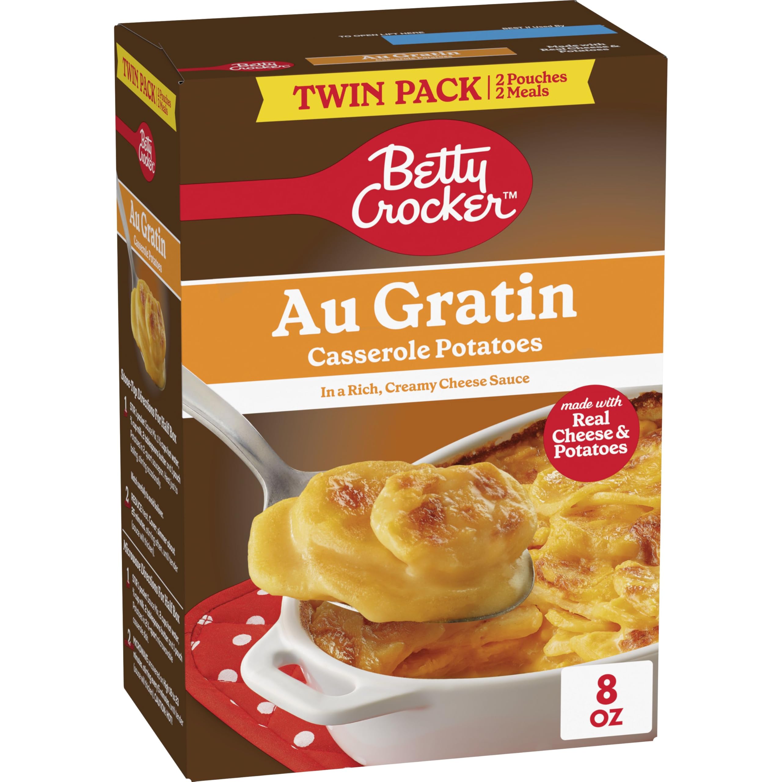 Betty Crocker Au Gratin Twin Pack box ready for family meals