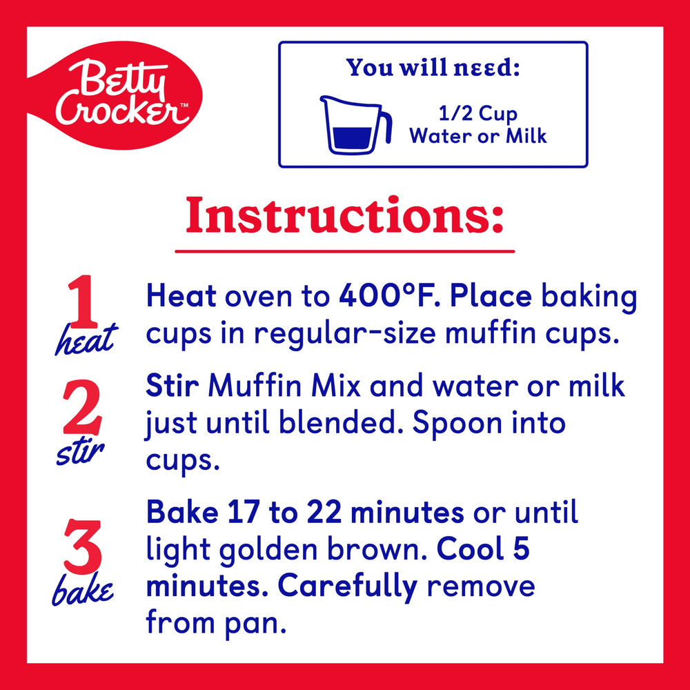 Ingredients spread for Betty Crocker Banana Nut Muffin Mix