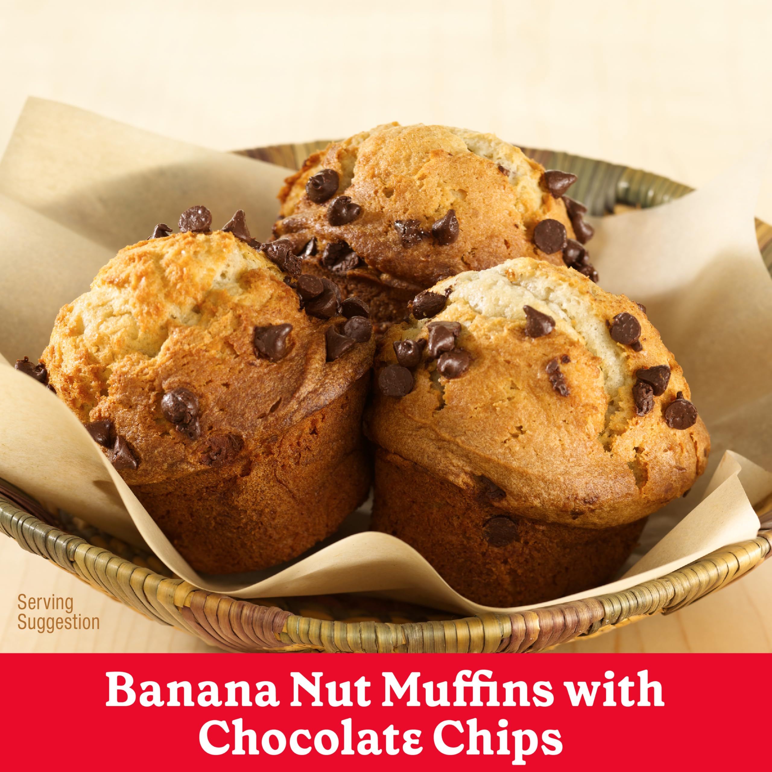 Freshly baked Betty Crocker banana nut muffins on a plate