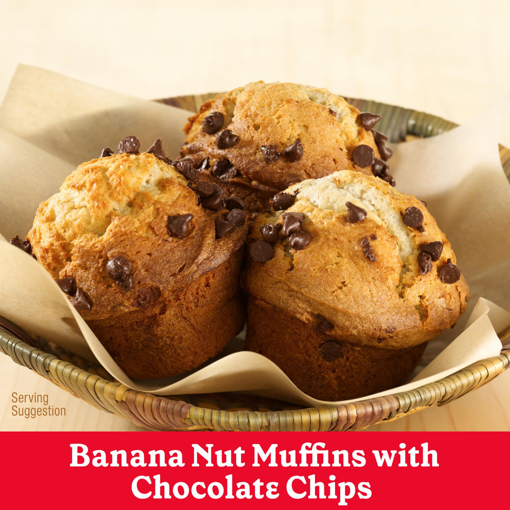 Freshly baked Betty Crocker banana nut muffins on a plate
