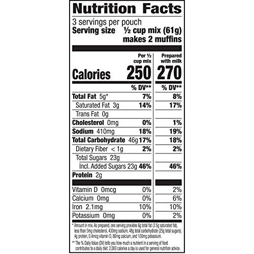 Betty Crocker Blueberry Muffin Mix snack time option pairs with coffee.