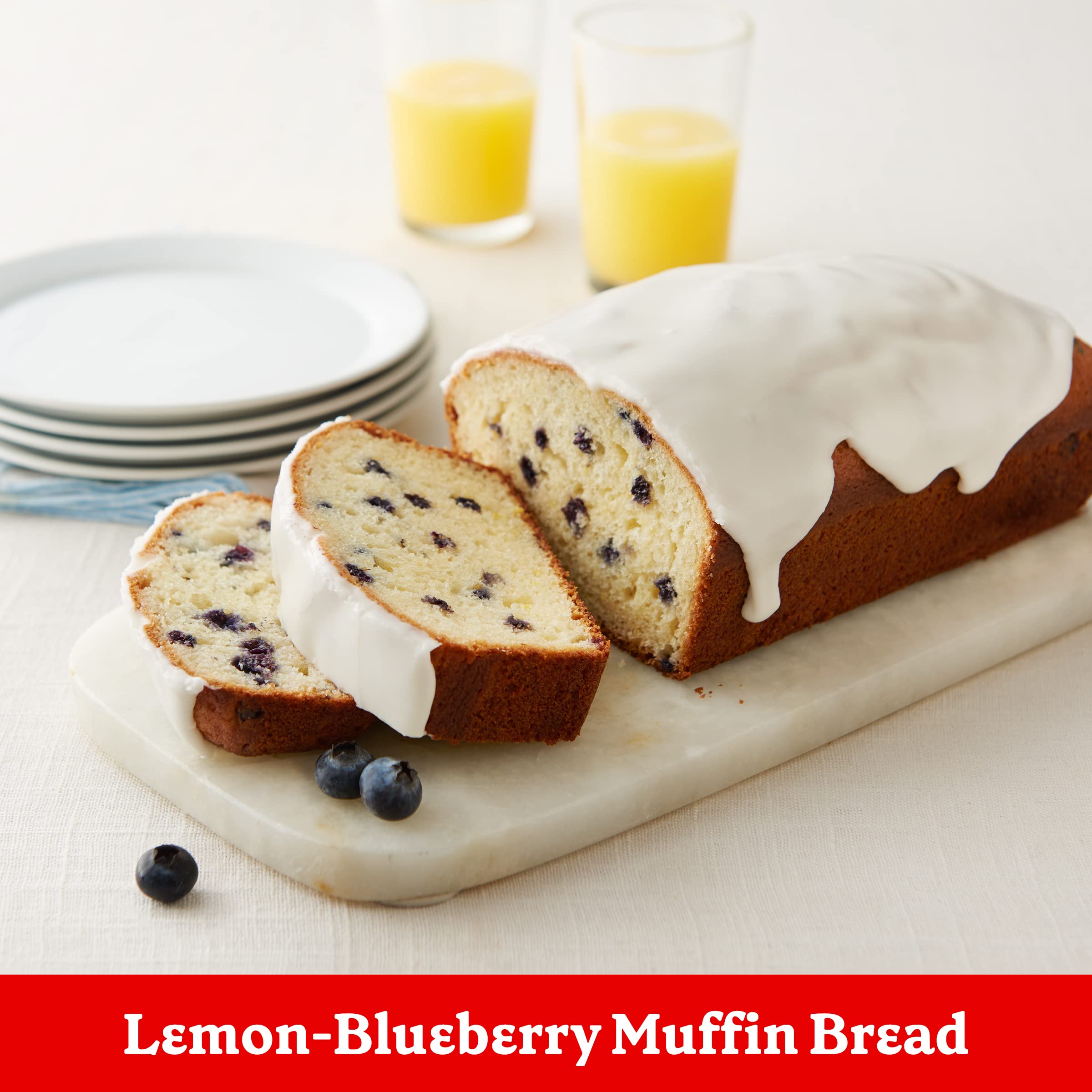 Betty Crocker Blueberry Muffin Mix plate of warm muffins ready to share.