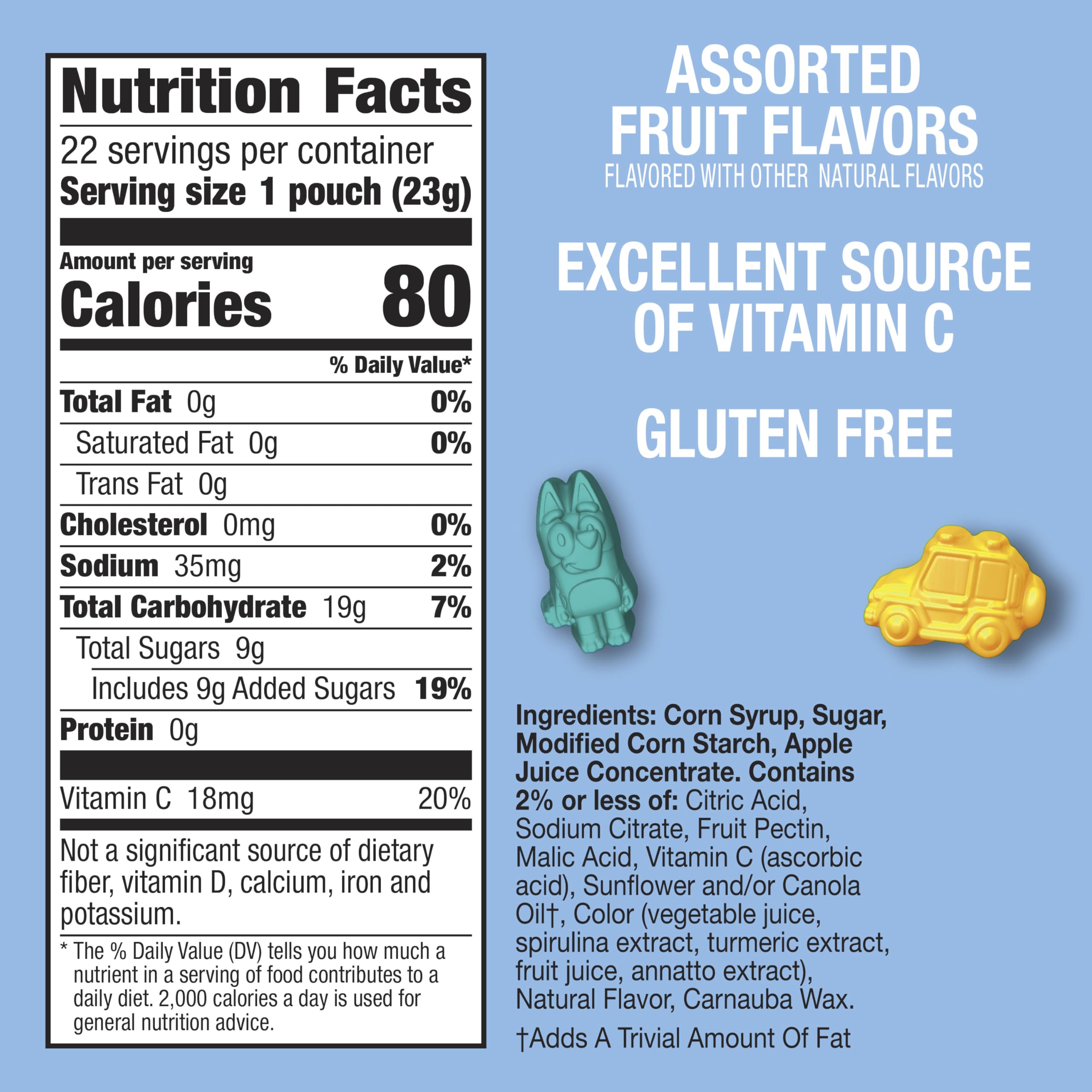 Betty Crocker Bluey Fruit Flavored Snacks pouches enable easy on-the-go snacking.
