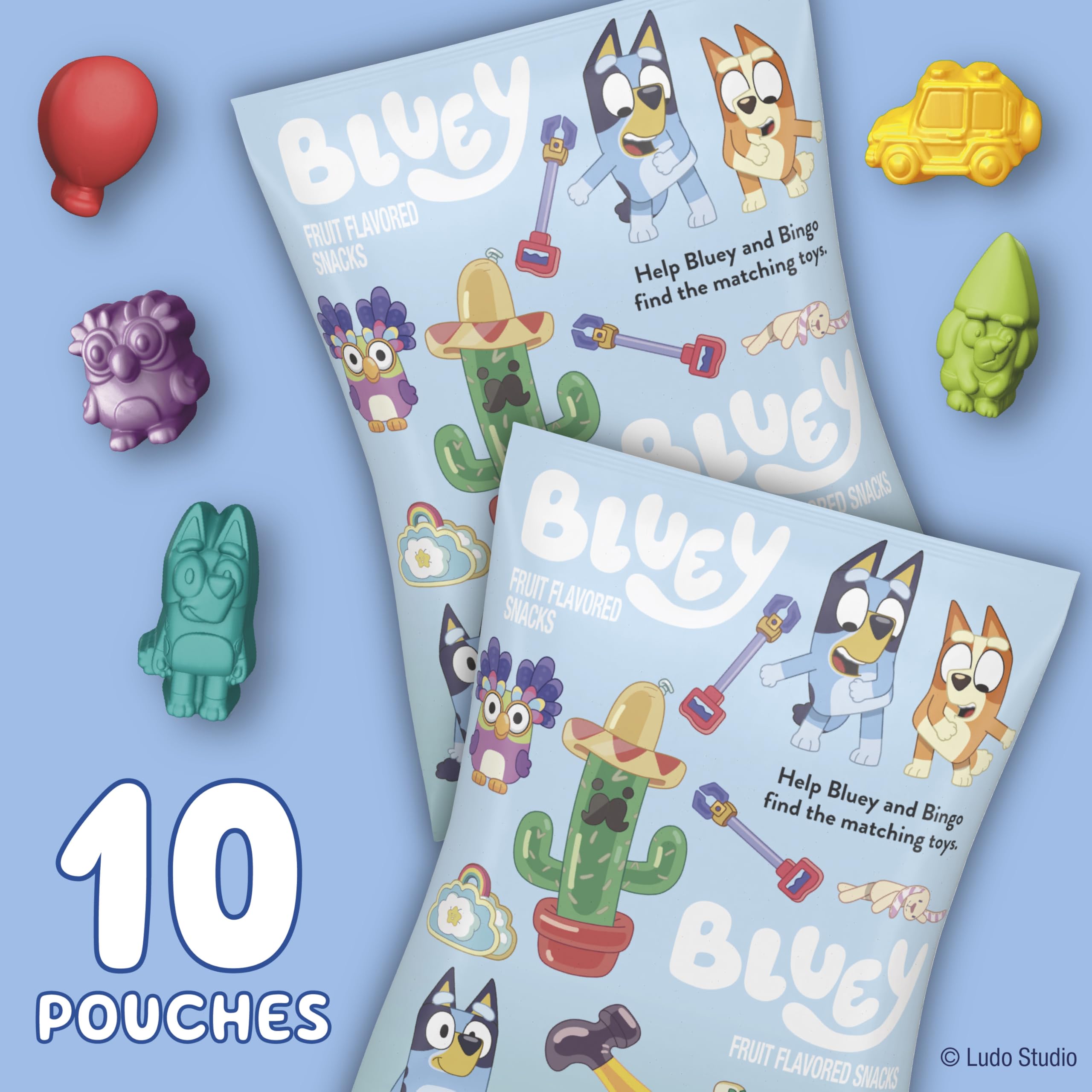 Betty Crocker Bluey Vitamin C enriched gummies offer a fruity snack option.