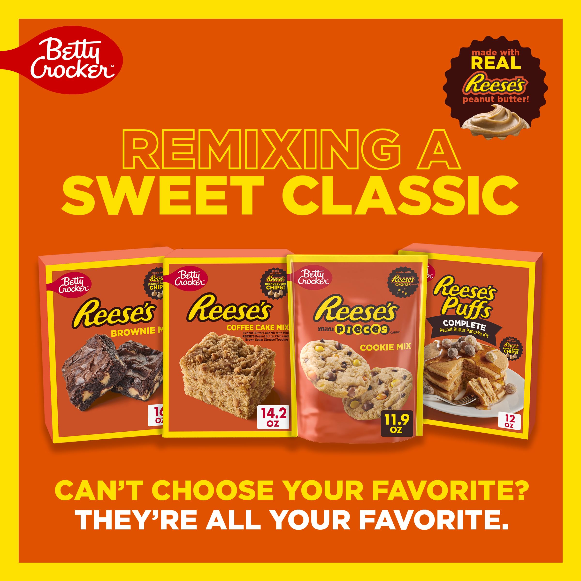 Back panel and instructions on Betty Crocker REESE'S brownie mix box