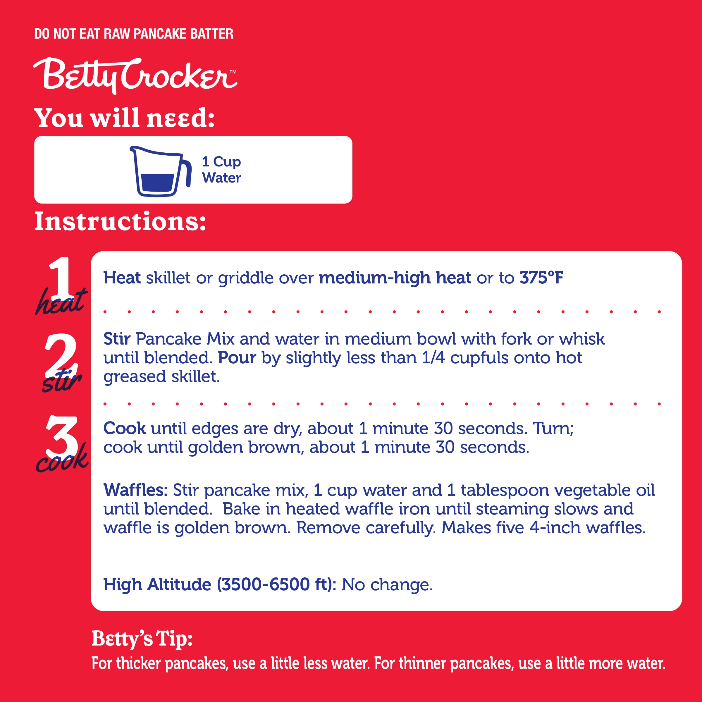 Kitchen counter with Betty Crocker mix and tools ready to bake