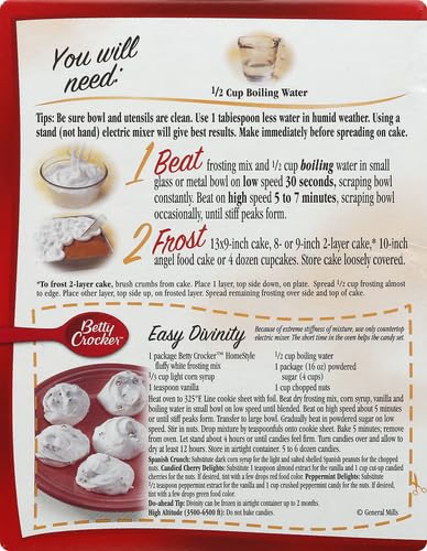 Betty Crocker cake with frosting slice shows inviting dessert.