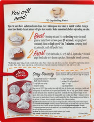 Betty Crocker cake with frosting slice shows inviting dessert.