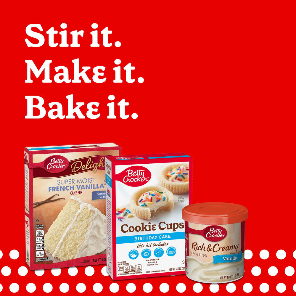 Betty Crocker Muffin Mix on the breakfast table for a snack.