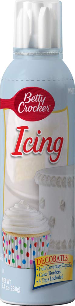 Betty Crocker Cloud White icing bottle pour for smooth, mess-free decorating.