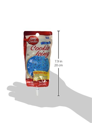 Blue icing supports festive cookie patterns and outlines