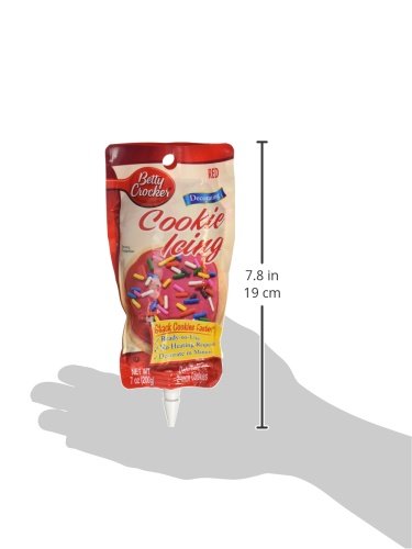 Betty Crocker cookie icing red 7oz finished cookie with vibrant red detail