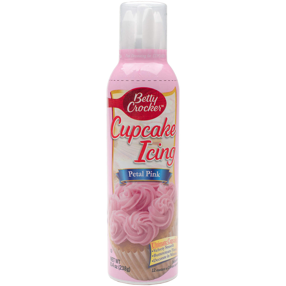 Betty Crocker Pink Cupcake Icing decorates cupcakes quickly with vibrant color.