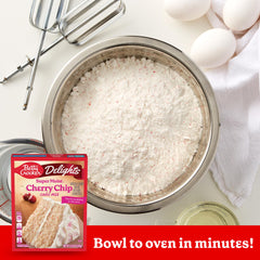 Betty Crocker Delights Cherry Chip Cake Mix as cupcakes for easy party treats.