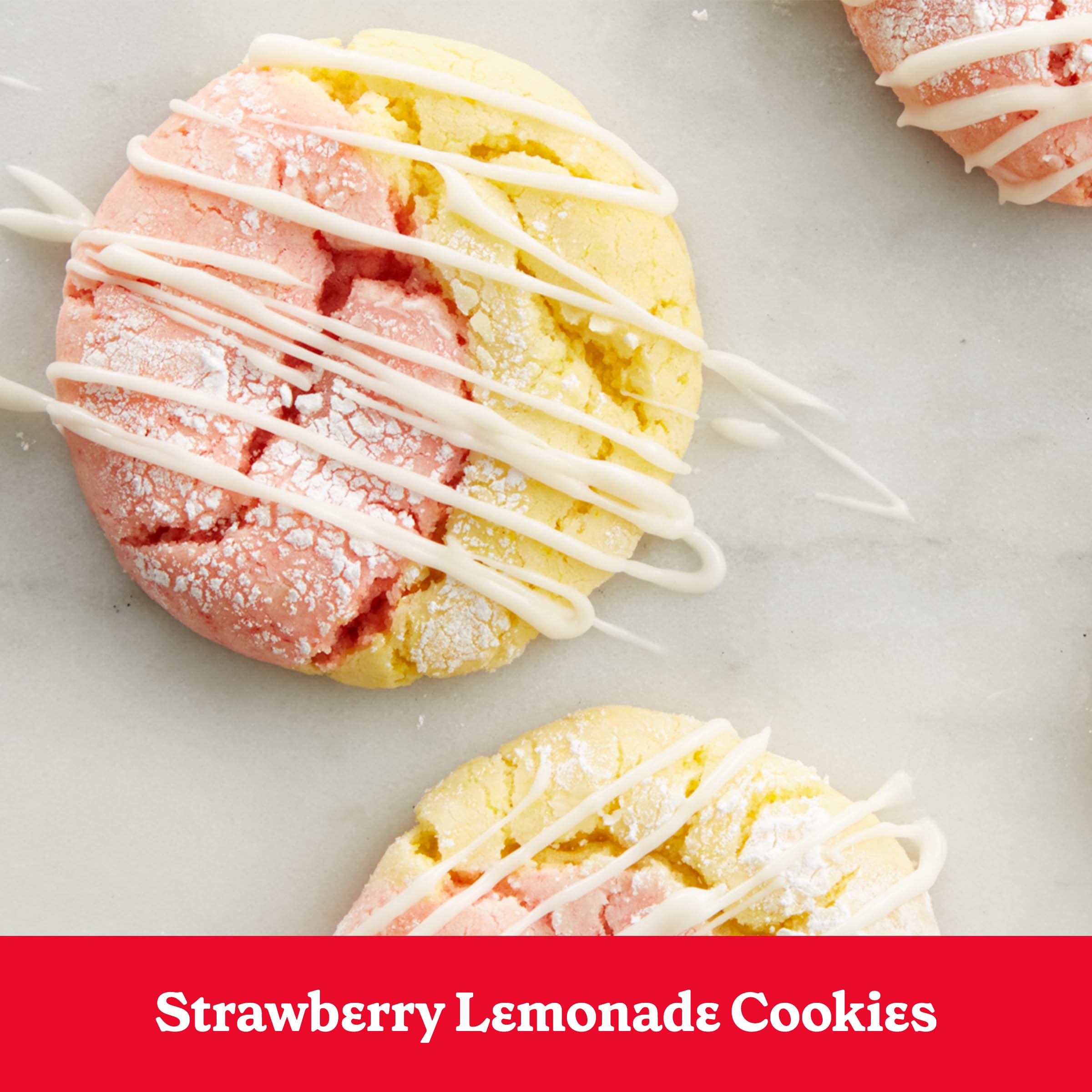 Betty Crocker Delights cake topped with frosting ideas for variety.