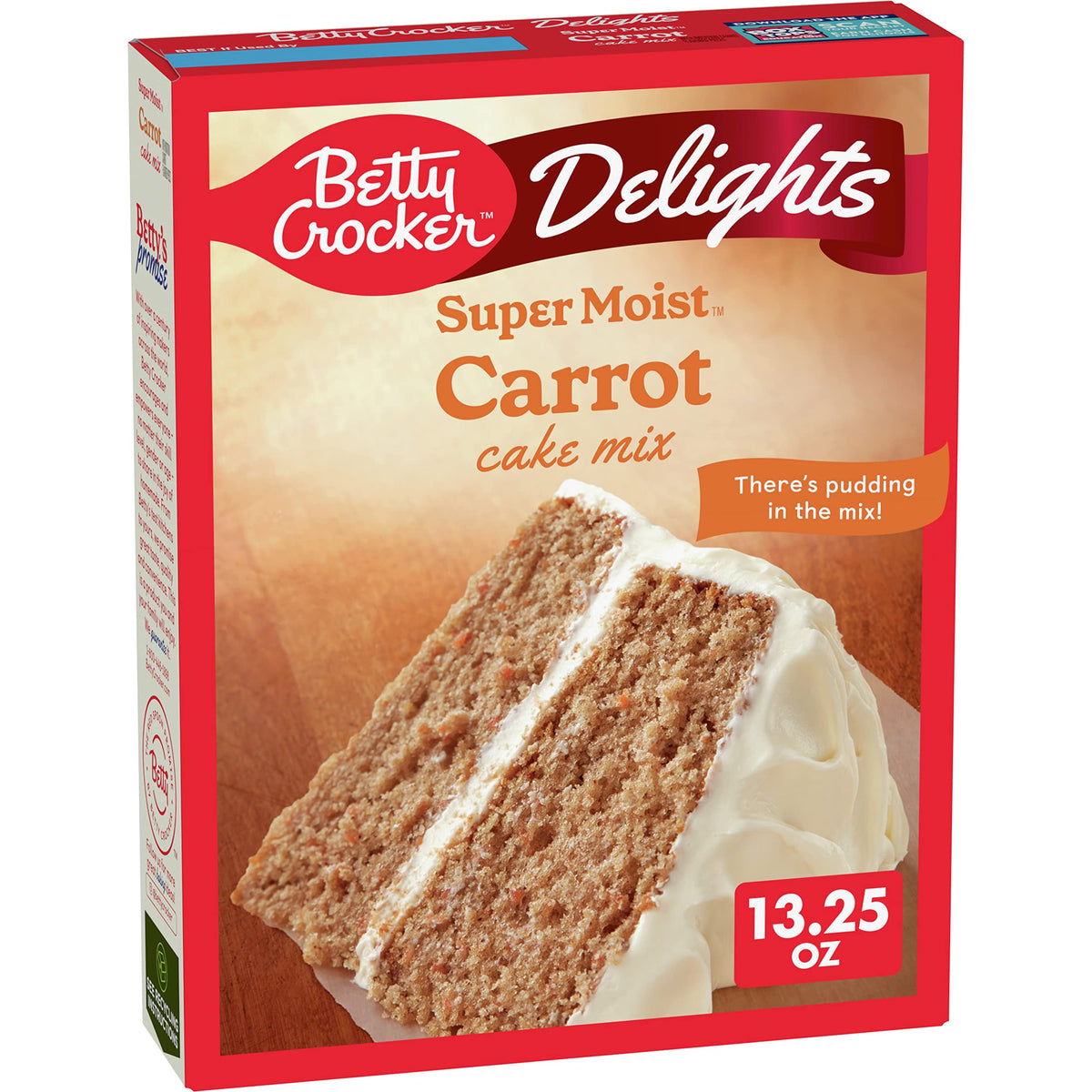 Betty Crocker Delights carrot cake mix box ready for quick dessert prep