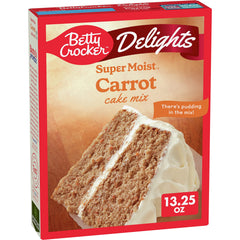 Betty Crocker Delights carrot cake mix box ready for quick dessert prep