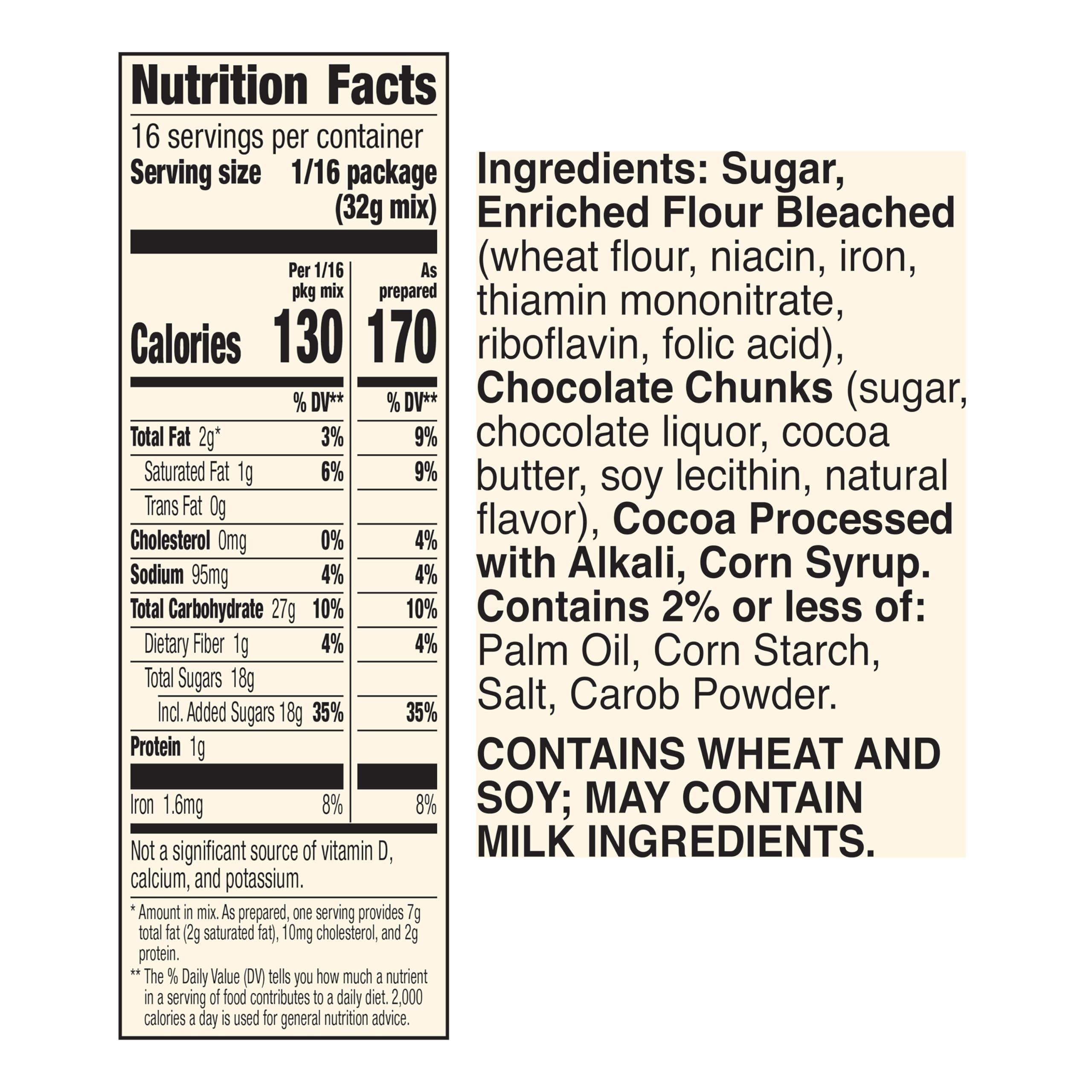 Betty Crocker Delights Supreme Chocolate Chunk Brownie Mix dry blend with chocolate chunks for rich flavor