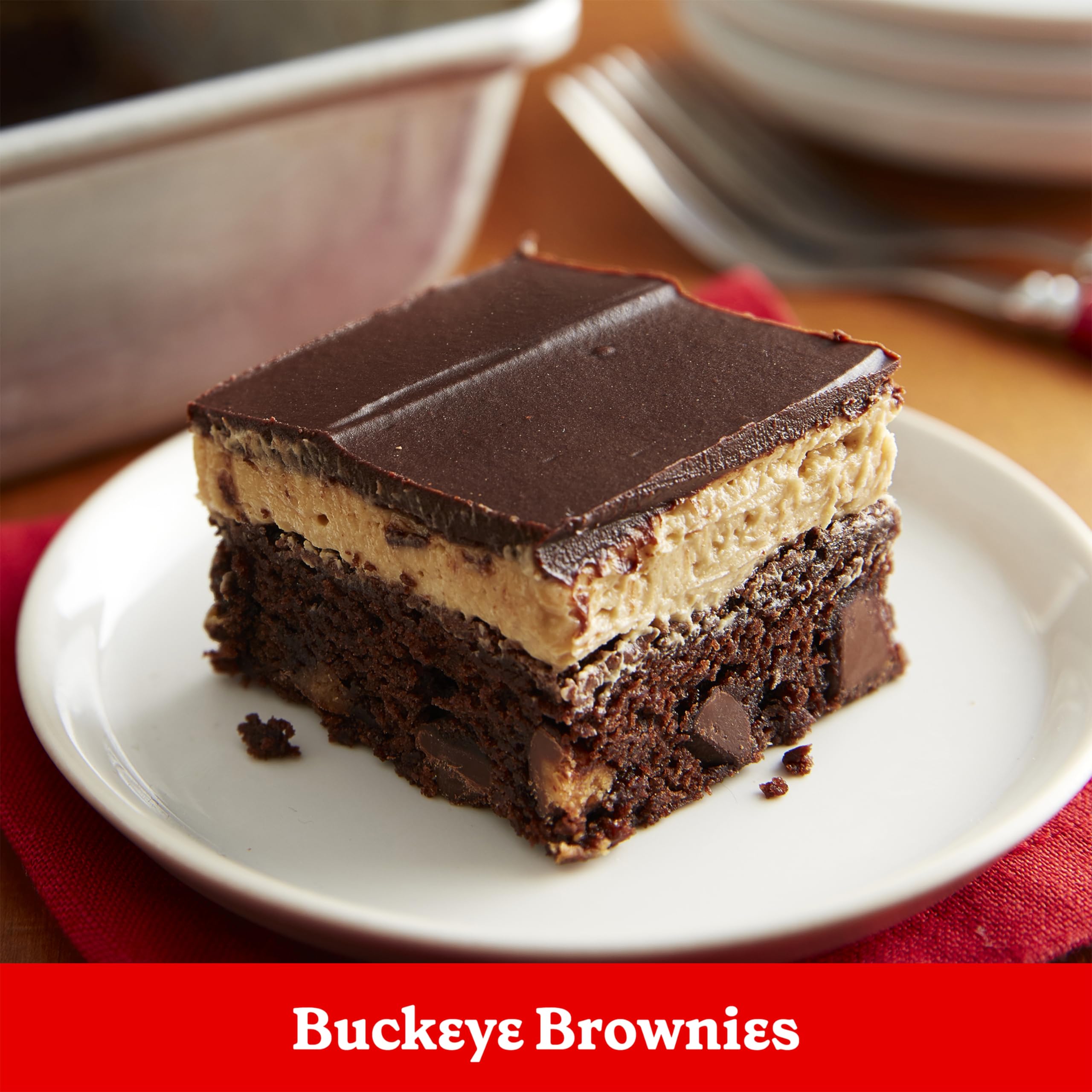 Betty Crocker Delights Supreme Chocolate Chunk Brownie Mix entering the oven for baking