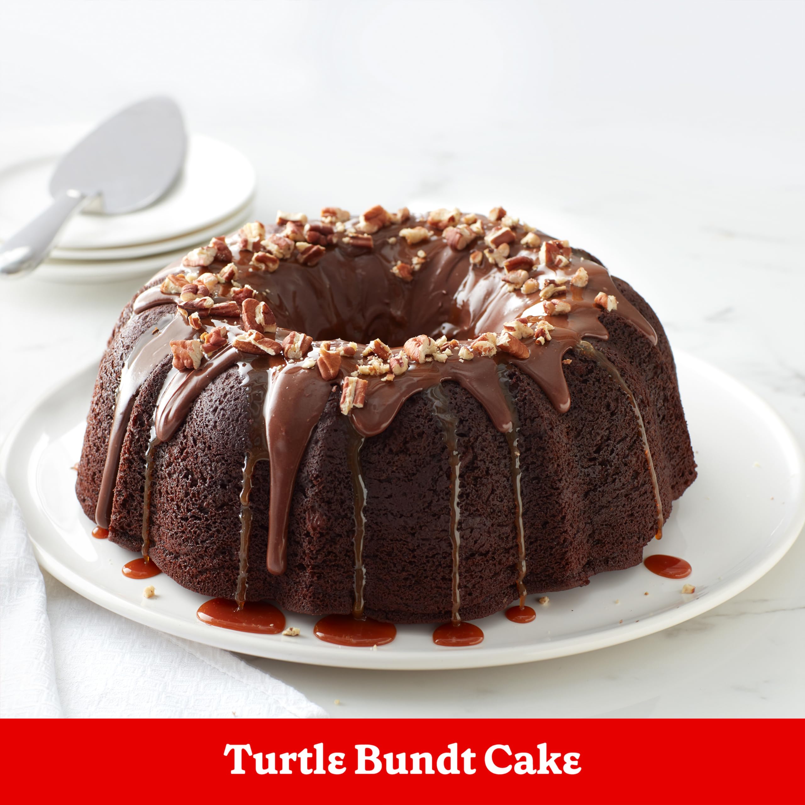 Betty Crocker Delights moist chocolate cake slice on plate