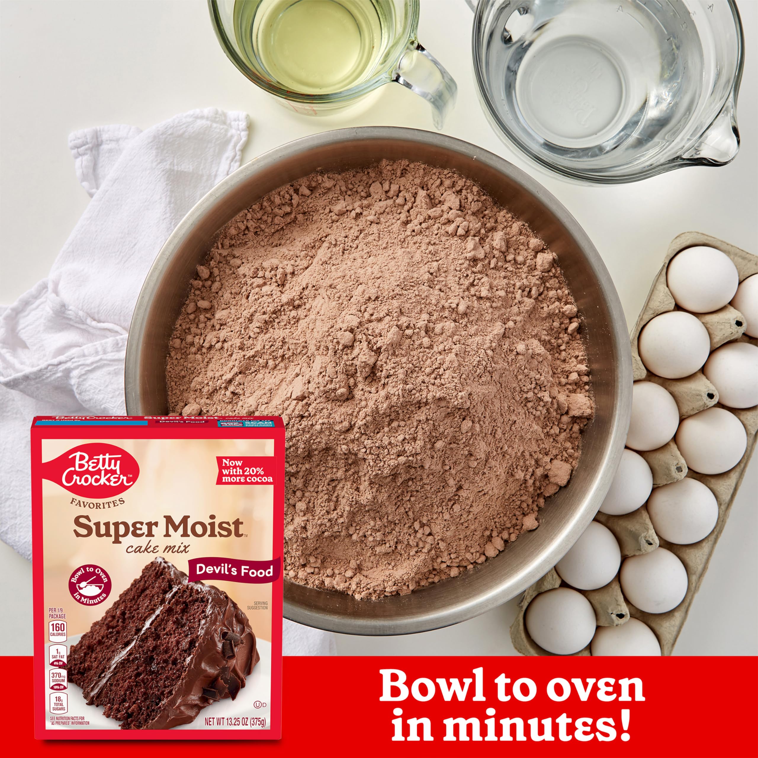 Betty Crocker Devils Food Cake rising in the oven.