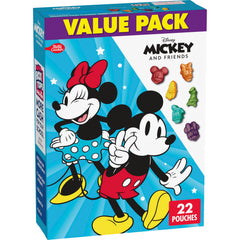 Betty Crocker Disney Mickey fruit snacks pouch opened for on-the-go fun.