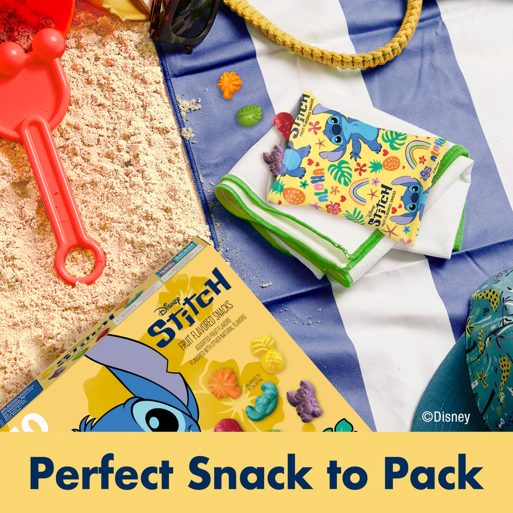Betty Crocker Disney Stitch Fruit Snacks gluten-free and fat-free claim on packaging