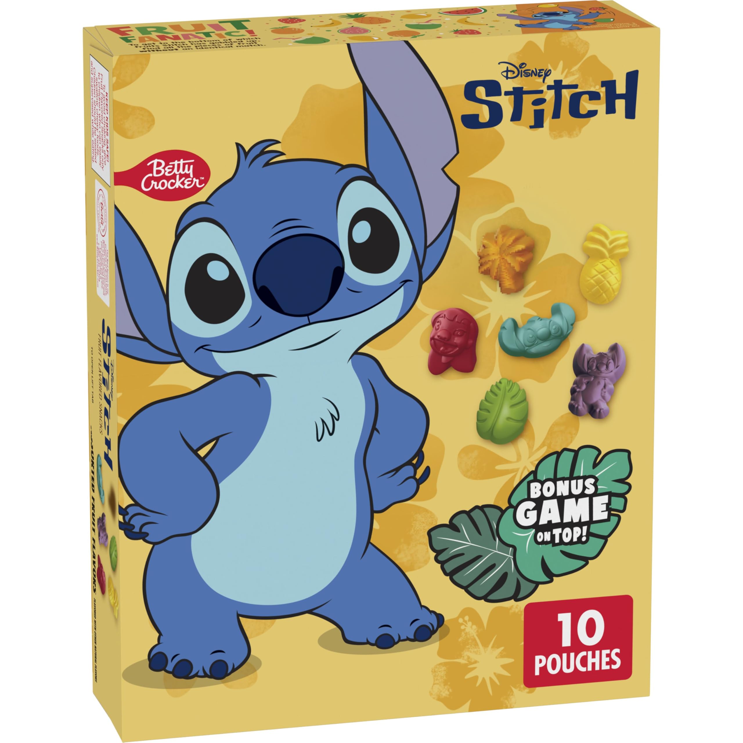 Betty Crocker Disney Stitch Fruit Snacks pouch for lunchbox snacking