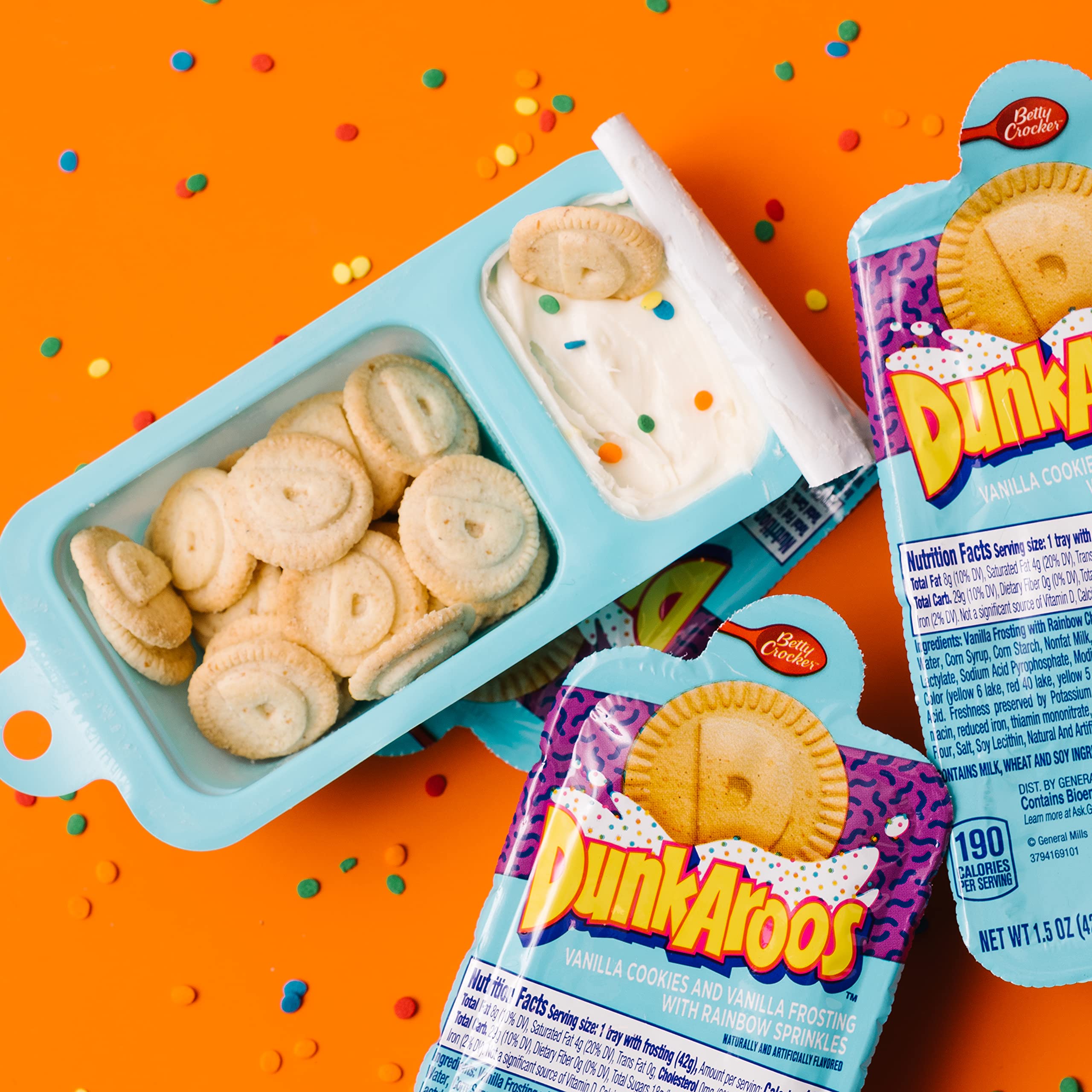 Dunkaroos dunk-action image showing cookies and frosting ready for dipping fun.