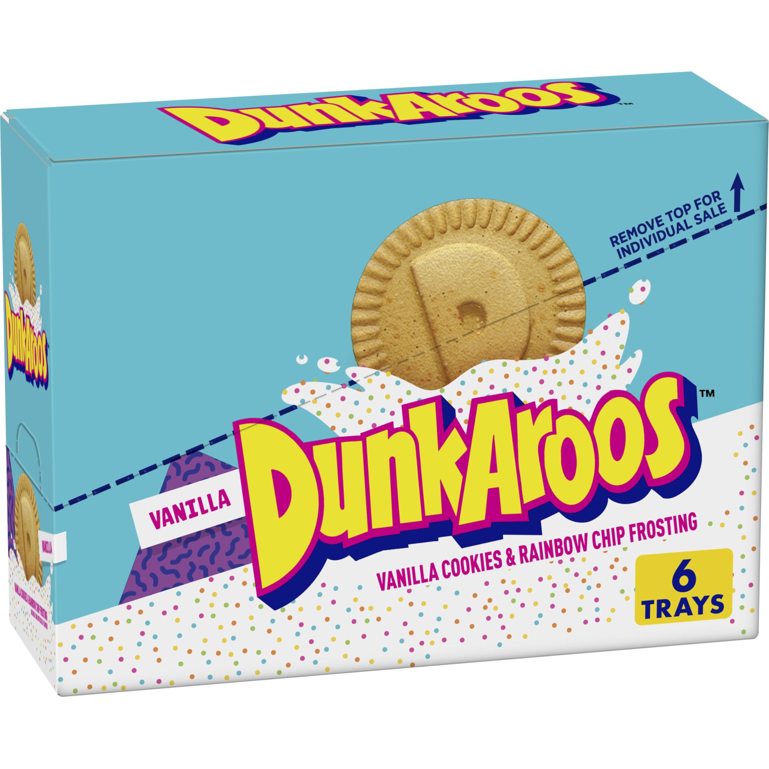 Betty Crocker Dunkaroos vanilla cookies for dunking with creamy frosting—great for lunchbox snacks.