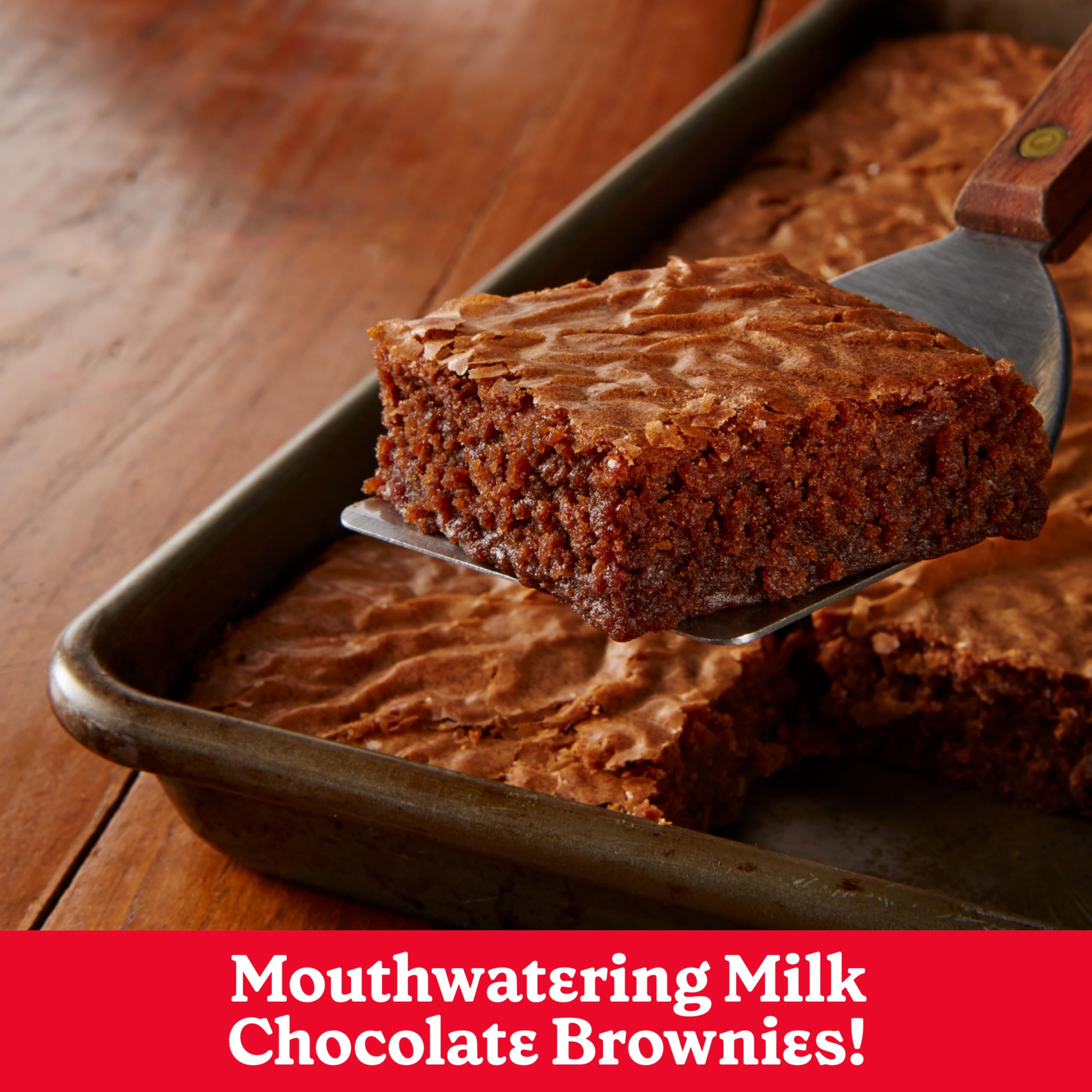 Betty Crocker Milk Chocolate Brownie Mix batter in pan for even, shareable treats