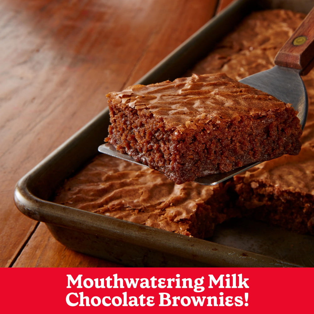 Betty Crocker Milk Chocolate Brownie Mix batter in pan for even, shareable treats