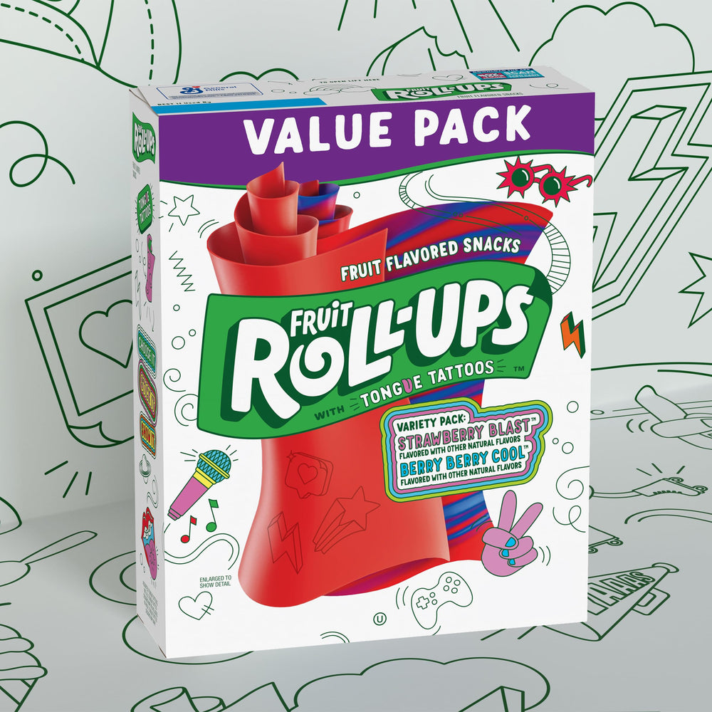 Betty Crocker Blue Raspberry roll close-up, vividly colored and naturally flavored.