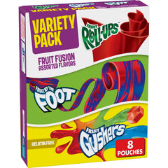 Betty Crocker Fruit Roll-Ups variety pack shown in bright packaging, ideal for vibrant lunchtime treats