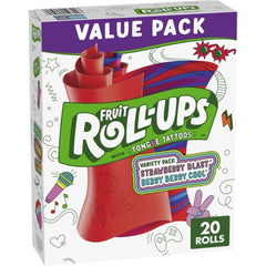 Betty Crocker Fruit Roll-Ups variety pack box, gluten-free and kid-friendly.
