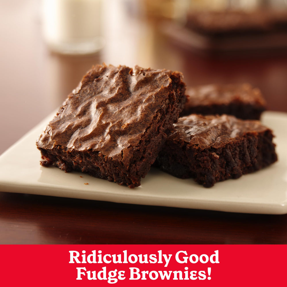 Betty Crocker fudge brownie mix dry ingredients bowl ready for easy chocolate batter