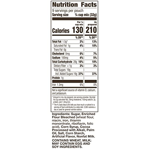 Close-up of Dutch cocoa on Betty Crocker brownie mix for rich flavor