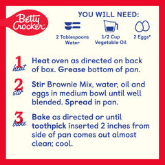 Betty Crocker fudge brownie mix poured into a greased pan before baking
