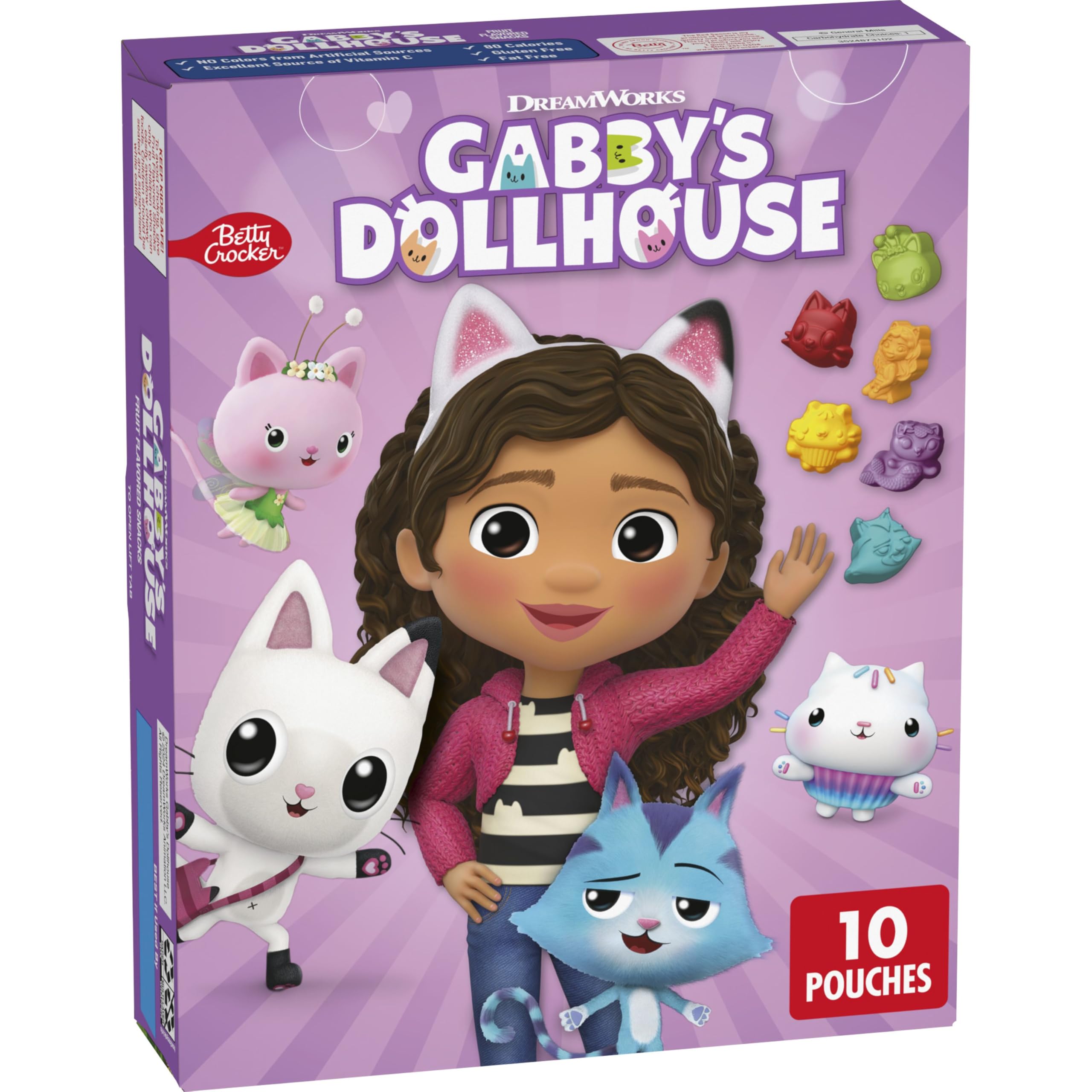 Betty Crocker Gabby’s Dollhouse fruit snacks pouch for on-the-go lunchboxes and gluten-free fun