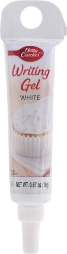 Betty Crocker gel icing white bottle close-up for piping