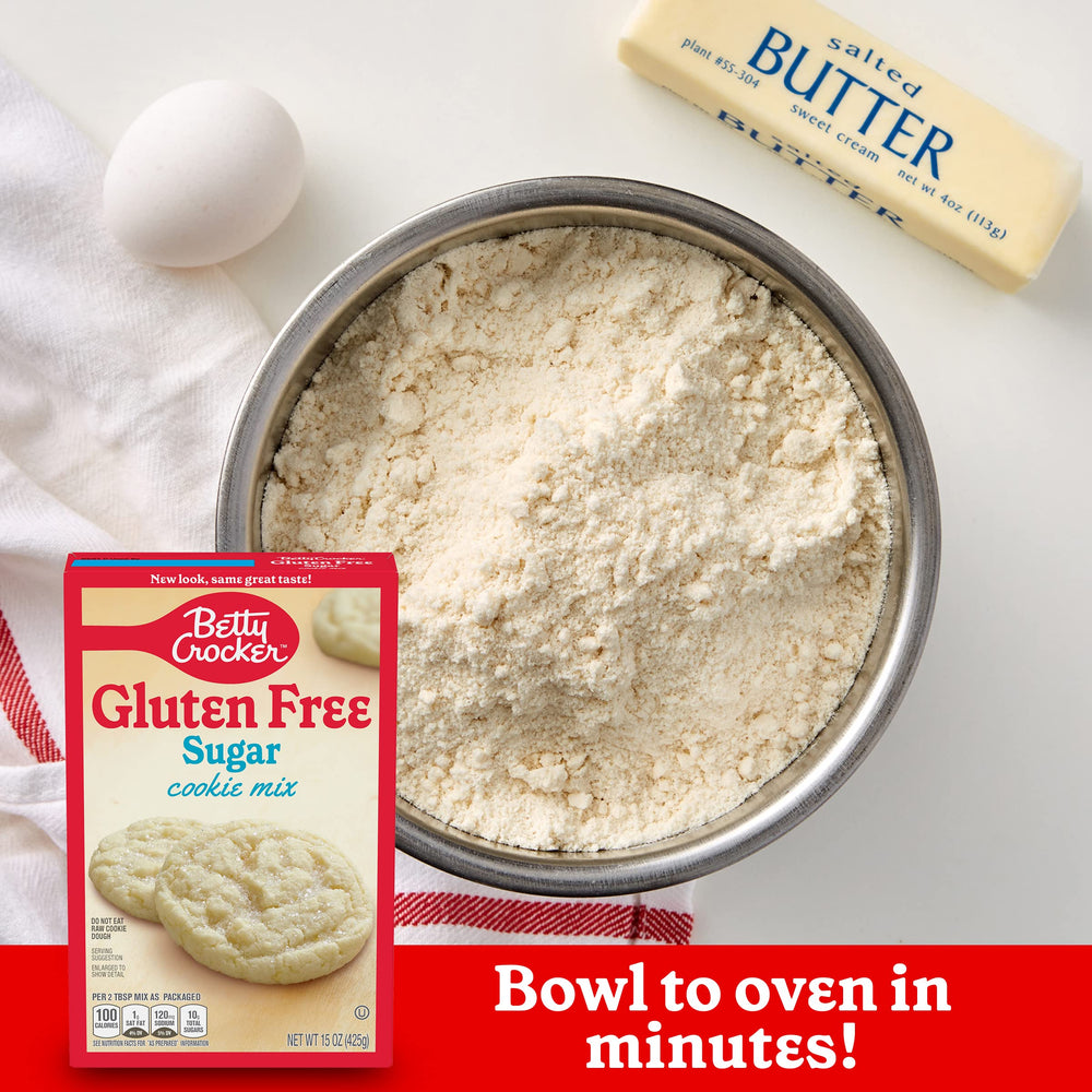 Betty Crocker gluten-free sugar cookie mix cookies on sheet ready to bake