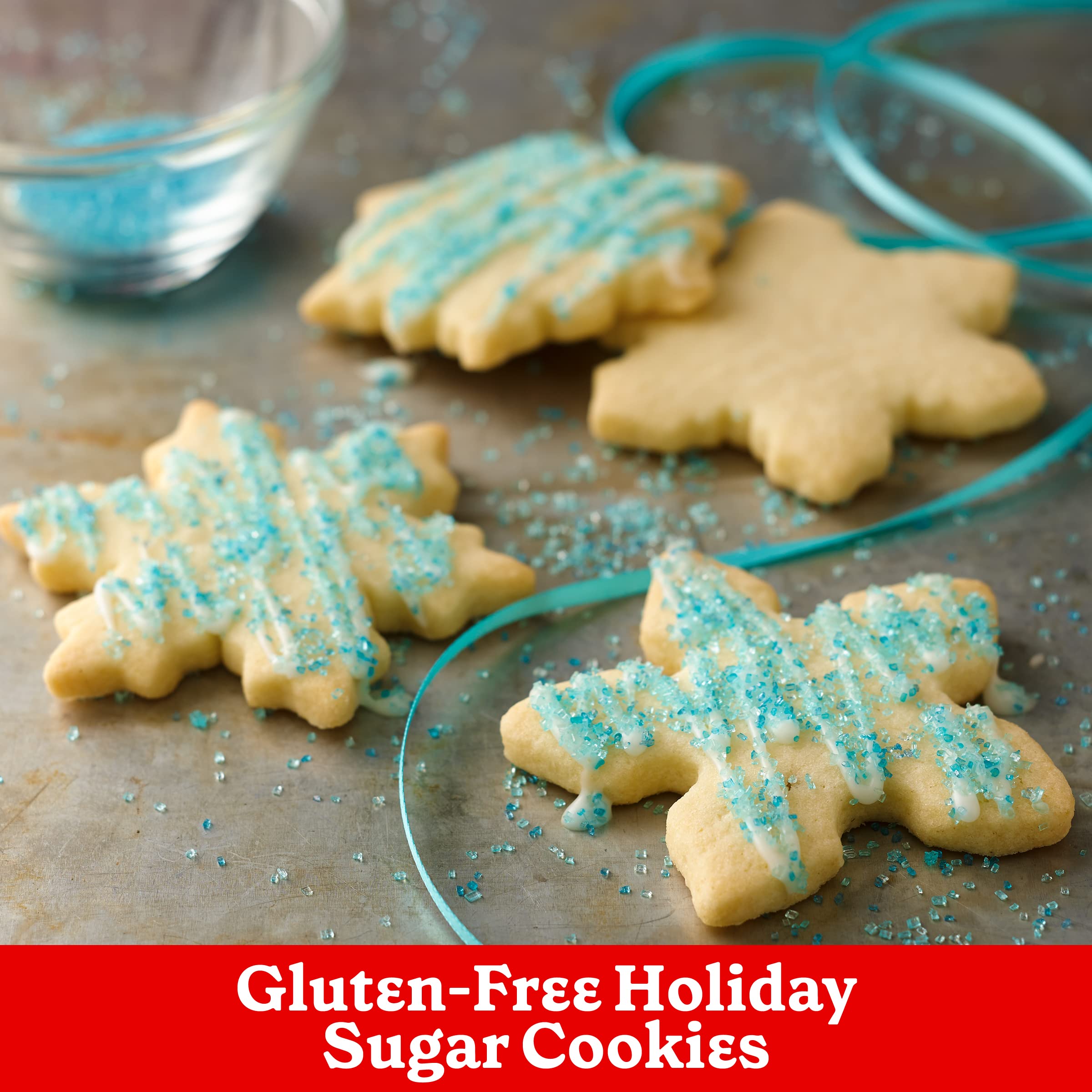 Betty Crocker gluten-free sugar cookie mix ingredients and box ready to bake