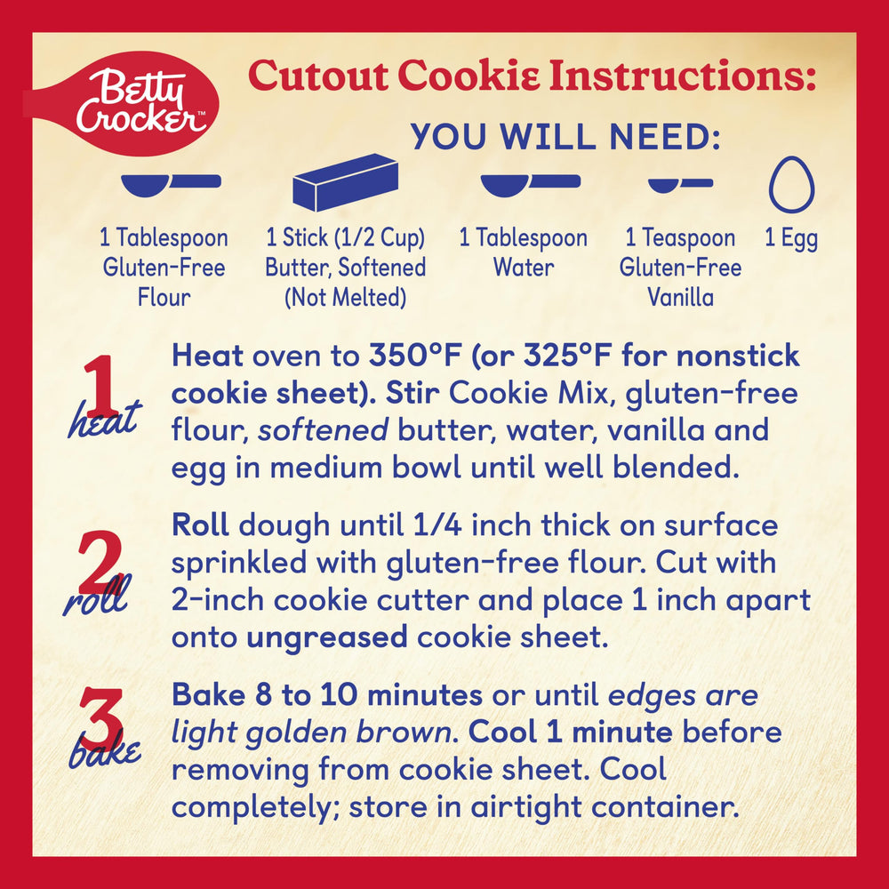 Betty Crocker gluten-free sugar cookie mix kitchen scene ready for family bake