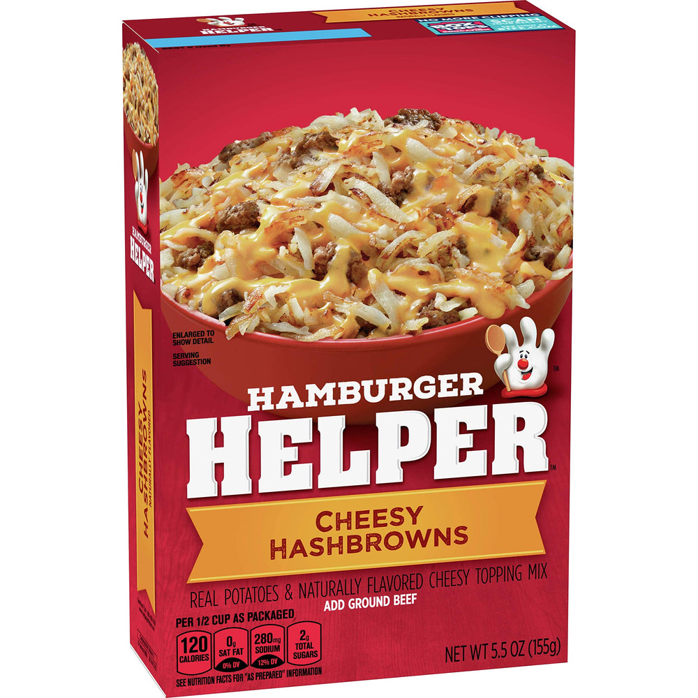Betty Crocker Hamburger Helper Cheesy Hashbrowns skillet meal aroma enhancing weeknight dinners.