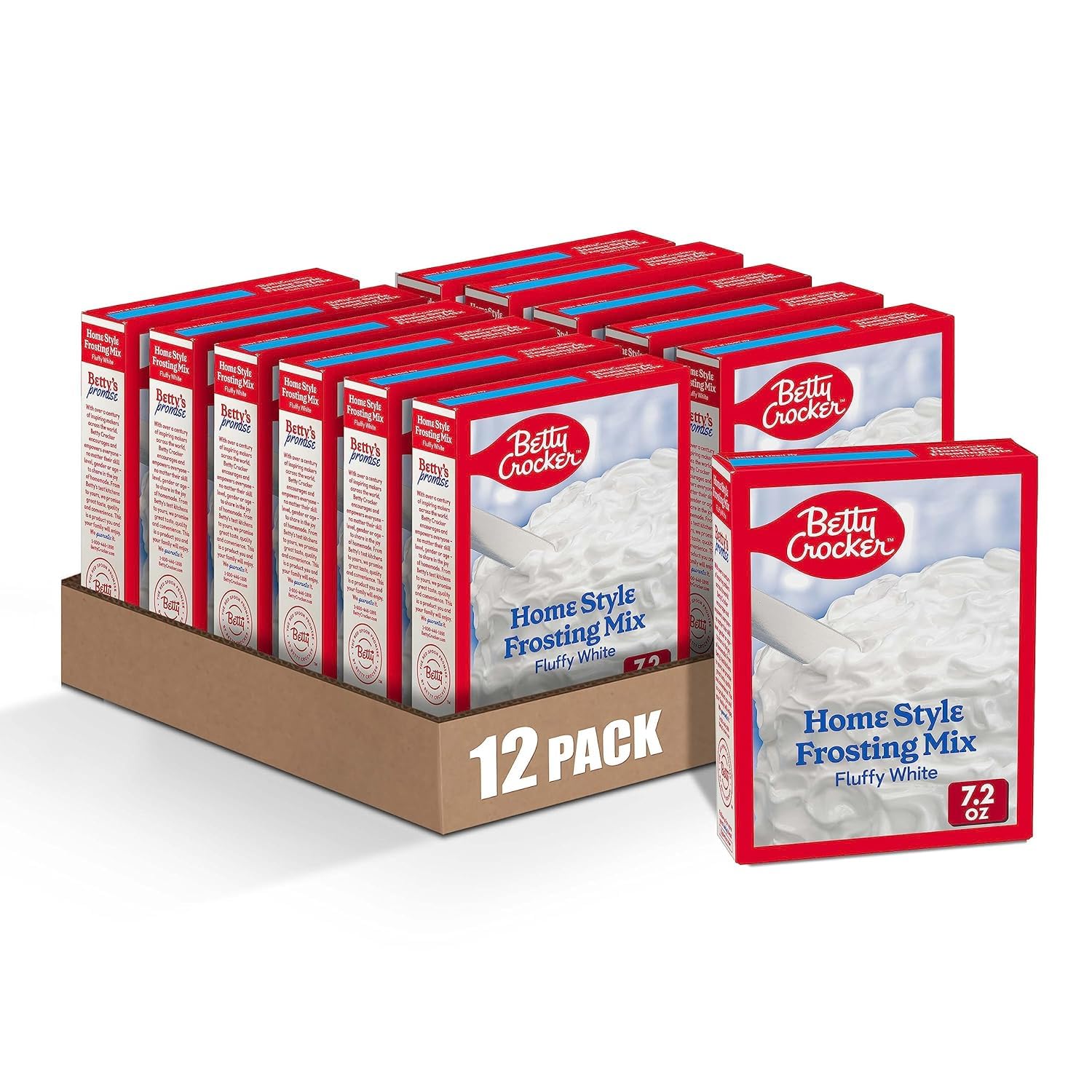 Betty Crocker HomeStyle Frosting White Pour for a smooth, easy-to-spread cake topping.