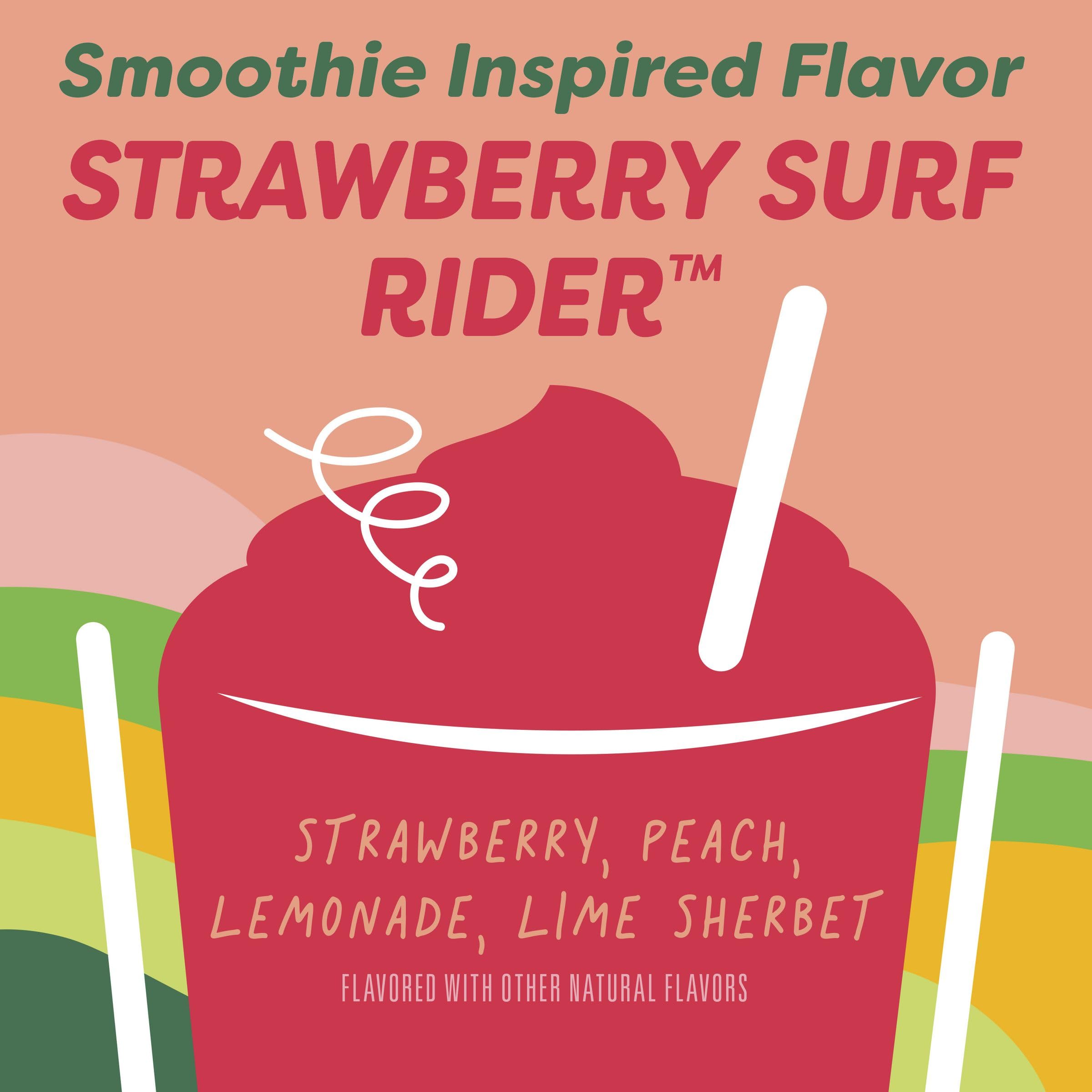 Betty Crocker Jamba Strawberry Surf Rider label information with no artificial colors.