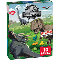 Betty Crocker Jurassic World Snacks packaging highlights gluten-free, kid-friendly appeal.